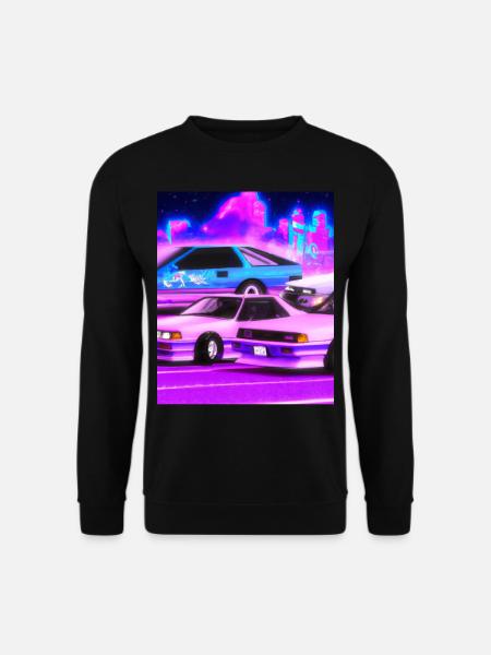 Vaporwave Aesthetic Synthwave Car - Unisex Sweatshirt - black