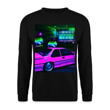 Vaporwave Esthétique Synthwave Car - Sweat-shirt Unisexe - noir - Devant - Alina (178cm) & Michal (187cm)