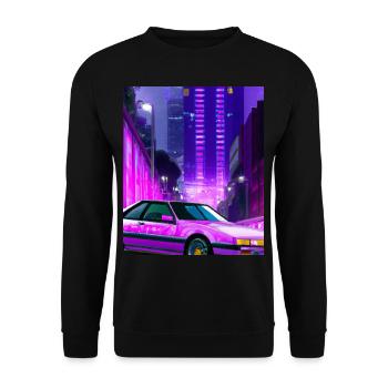 Vaporwave Esthétique Synthwave City - Sweat-shirt Unisexe - noir - Devant - Alina (178cm) & Michal (187cm)