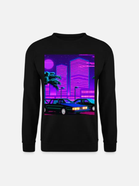 Vaporwave Aesthetic Synthwave City - Unisex Sweatshirt - black