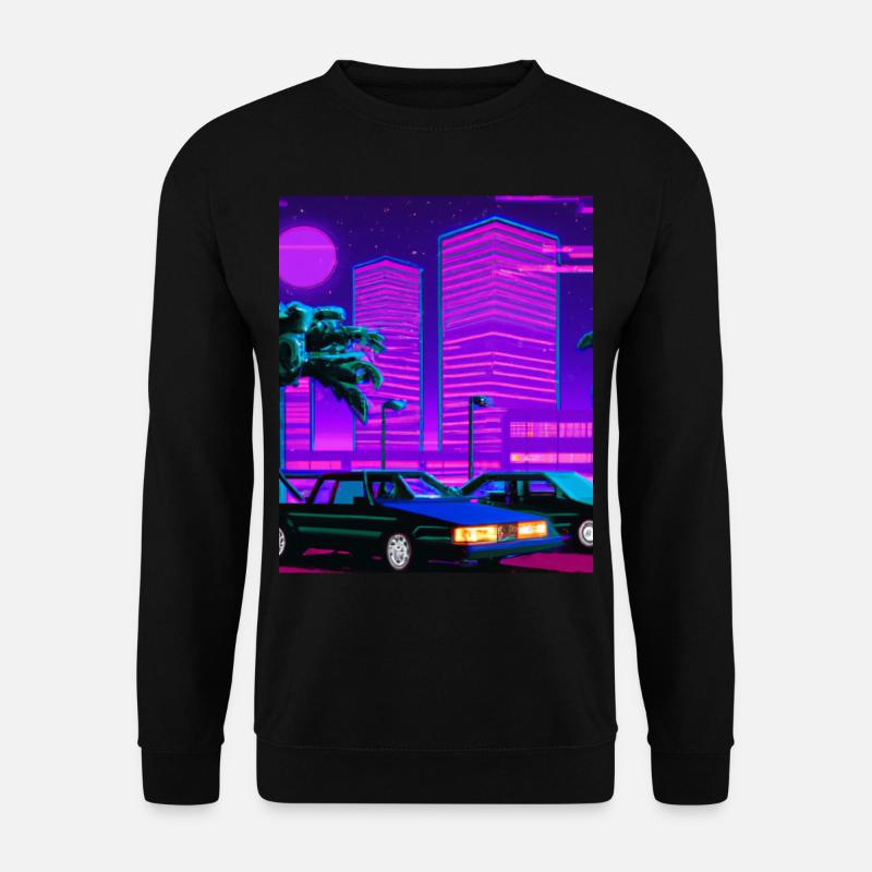 Vaporwave Esthétique Synthwave City - Sweat-shirt Unisexe - noir