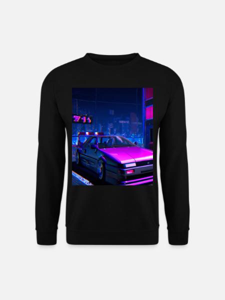 Vaporwave Aesthetic Synthwave Car - Unisex Sweatshirt - black