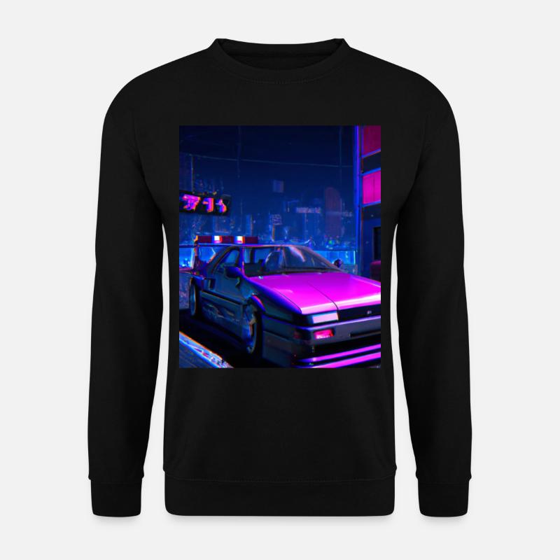 Vaporwave Esthétique Synthwave Car - Sweat-shirt Unisexe - noir