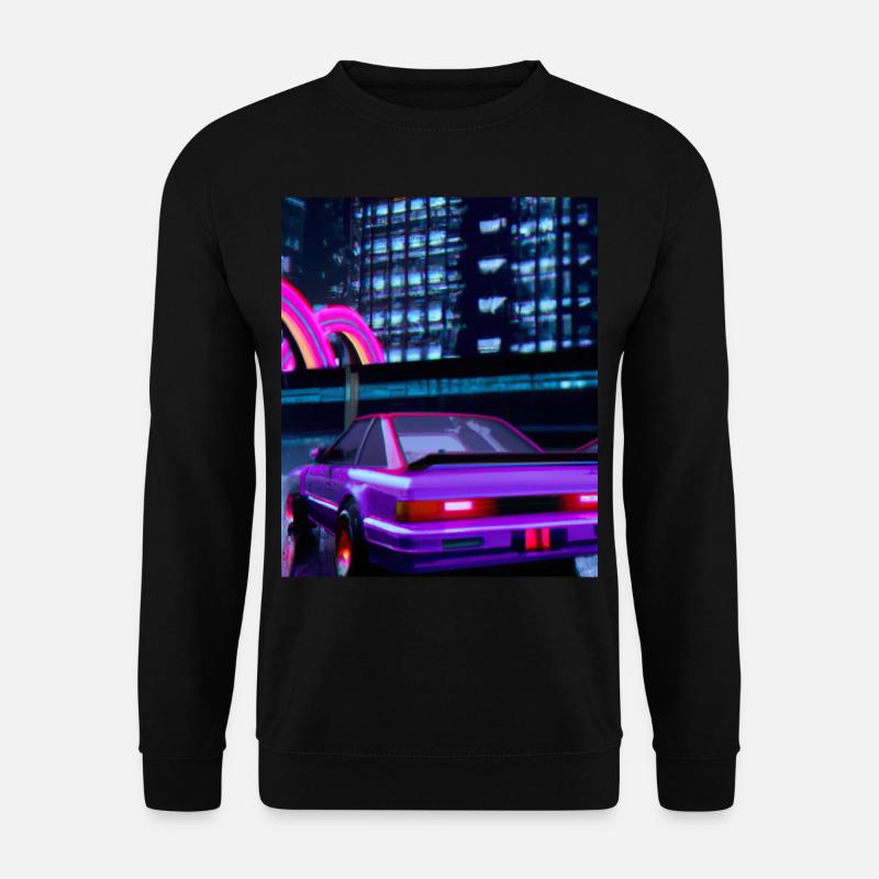 Vaporwave Aesthetic Synthwave Car - Unisex Pullover - Schwarz