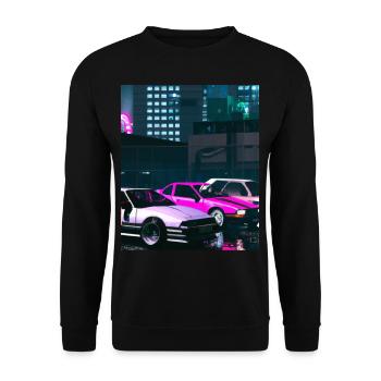 Vaporwave Esthétique Synthwave City - Sweat-shirt Unisexe - noir - Devant - Alina (178cm) & Michal (187cm)