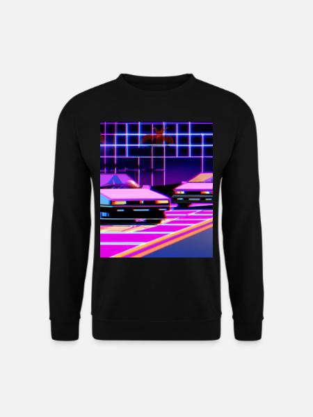 Vaporwave Aesthetic Synthwave Car - Unisex Sweatshirt - black