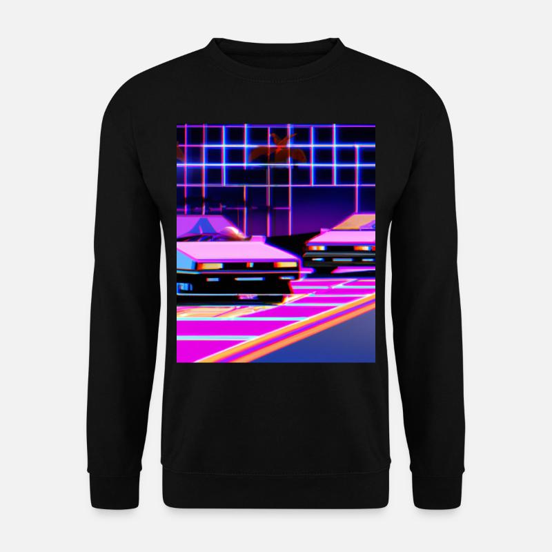 Vaporwave Aesthetic Synthwave Car - Unisex Sweatshirt - black