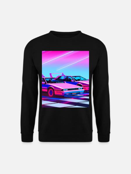 Vaporwave Aesthetic Synthwave Car - Unisex Sweatshirt - black