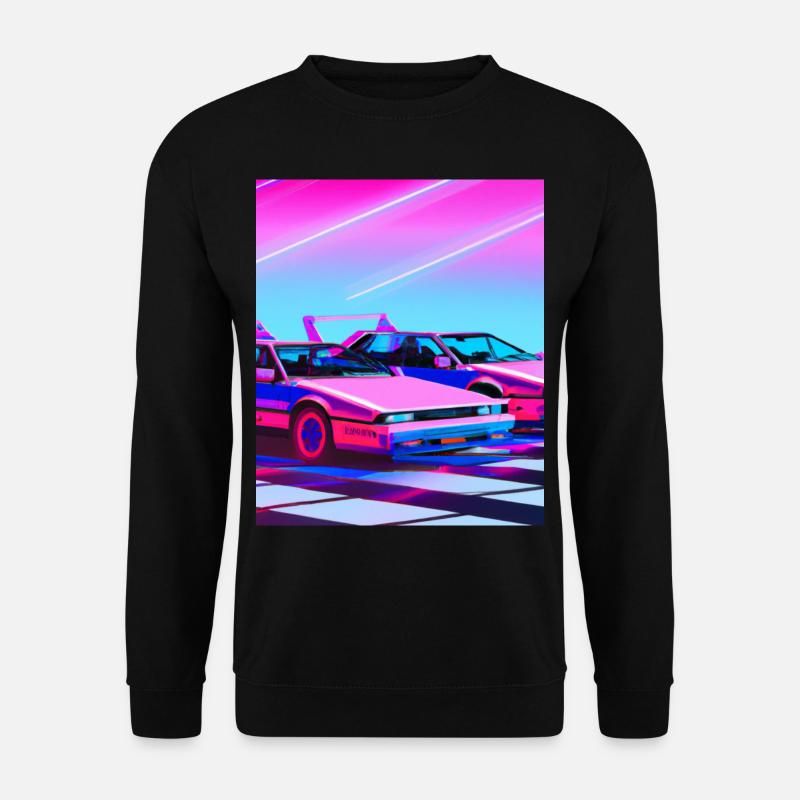 Vaporwave Aesthetic Synthwave Car - Unisex Pullover - Schwarz