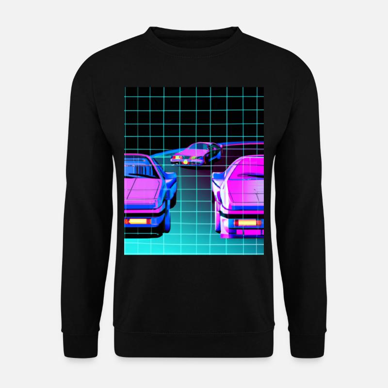 Vaporwave Aesthetic Synthwave Car - Unisex Sweatshirt - black