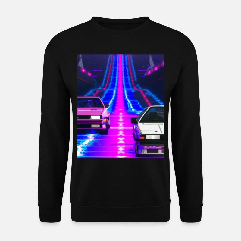 Vaporwave Aesthetic Synthwave Car - Unisex Sweatshirt - black