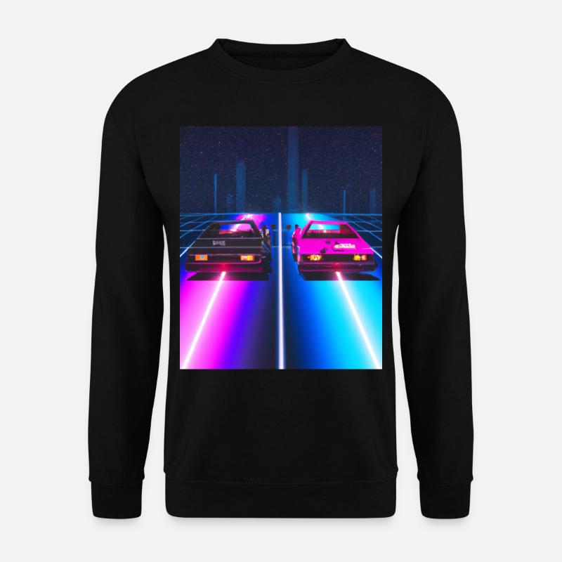 Vaporwave Aesthetic Synthwave Car - Unisex Sweatshirt - black