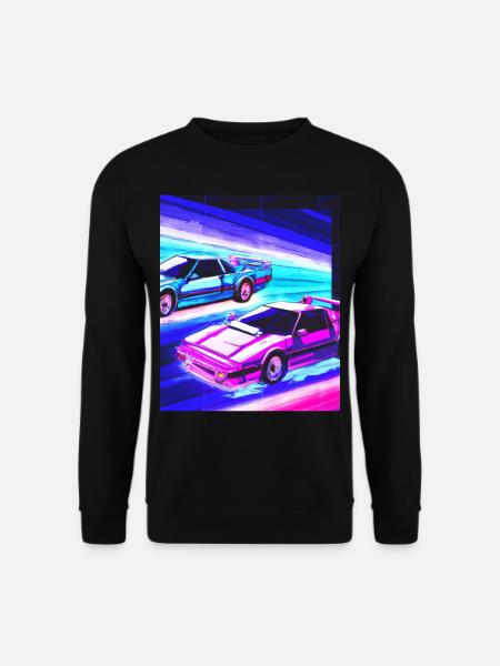Vaporwave Aesthetic Synthwave Car - Unisex Pullover - Schwarz