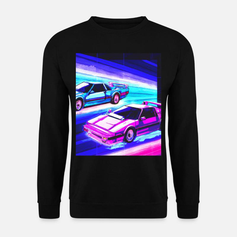 Vaporwave Aesthetic Synthwave Car - Unisex Sweatshirt - black