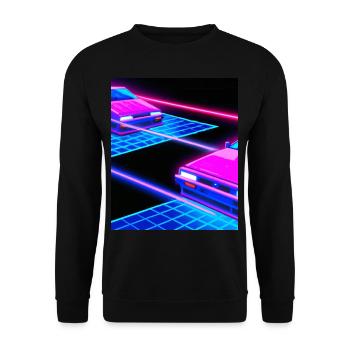 Vaporwave Esthétique Synthwave Car - Sweat-shirt Unisexe - noir - Devant - Alina (178cm) & Michal (187cm)