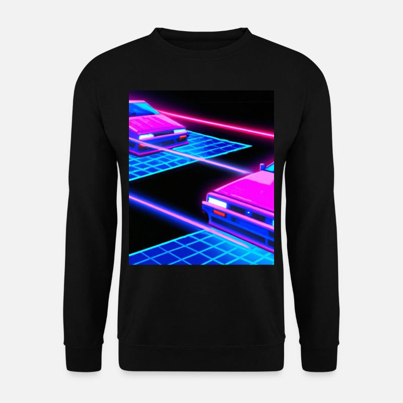 Vaporwave Aesthetic Synthwave Car - Unisex Sweatshirt - black