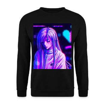 Pastel Esthétique Triste Anime Fille - Sweat-shirt Unisexe - noir - Devant - Alina (178cm) & Michal (187cm)