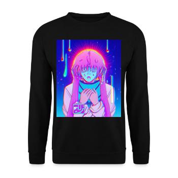 Pastel Esthétique Triste Anime Fille - Sweat-shirt Unisexe - noir - Devant - Alina (178cm) & Michal (187cm)