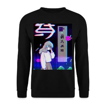 Pastel Esthétique Triste Anime Fille - Sweat-shirt Unisexe - noir - Devant - Alina (178cm) & Michal (187cm)