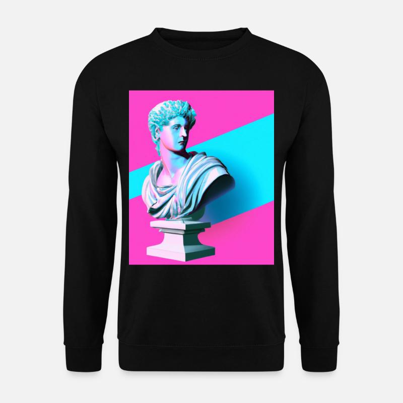 Vaporwave Statue Buste romain - Sweat-shirt Unisexe - noir