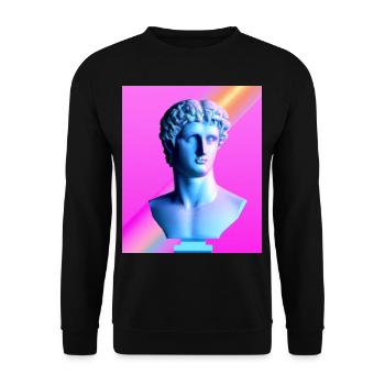 Vaporwave Statue Buste romain - Sweat-shirt Unisexe - noir - Devant - Alina (178cm) & Michal (187cm)