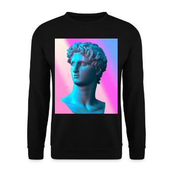Vaporwave Statue Buste romain - Sweat-shirt Unisexe - noir - Devant - Alina (178cm) & Michal (187cm)