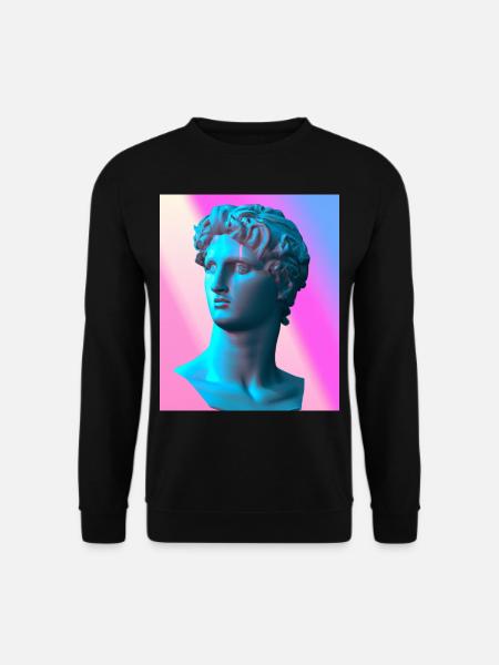 Vaporwave Statue Roman Bust - Unisex Sweatshirt - black