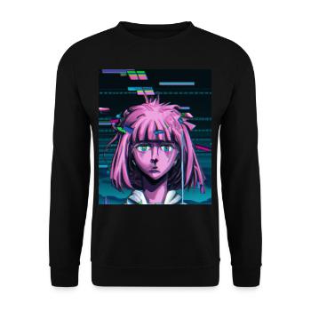 Pastel Esthétique Triste Anime Fille - Sweat-shirt Unisexe - noir - Devant - Alina (178cm) & Michal (187cm)
