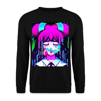 Pastel Esthétique Triste Anime Fille - Sweat-shirt Unisexe - noir - Devant - Alina (178cm) & Michal (187cm)