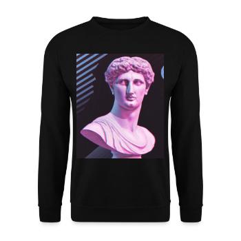 Vaporwave Statue Buste romain - Sweat-shirt Unisexe - noir - Devant - Alina (178cm) & Michal (187cm)