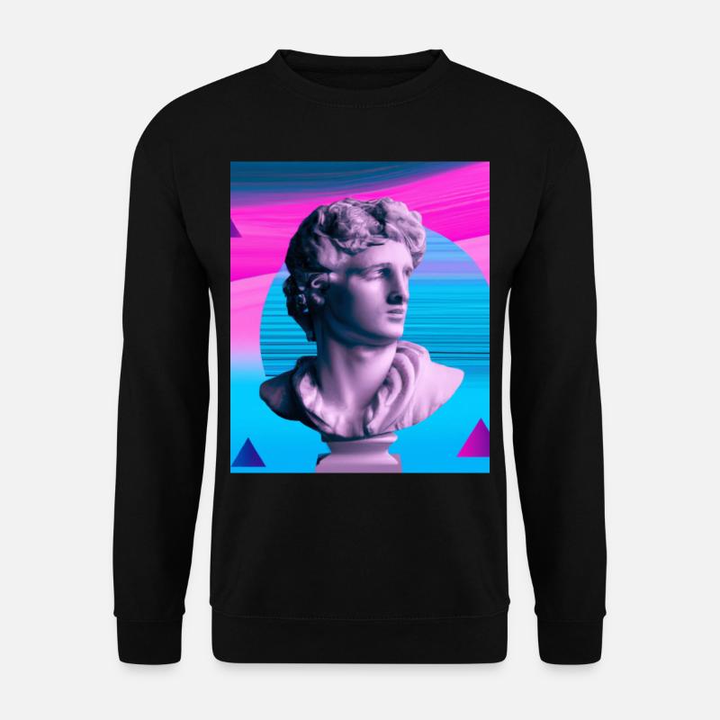 Vaporwave Statue Roman Bust - Unisex Sweatshirt - black