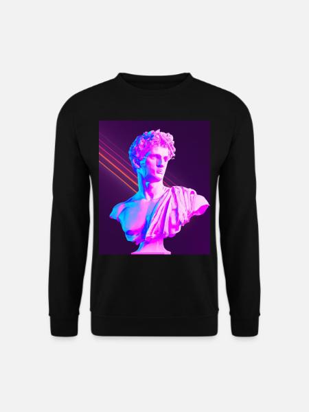 Vaporwave Statue Roman Bust - Unisex Sweatshirt - black