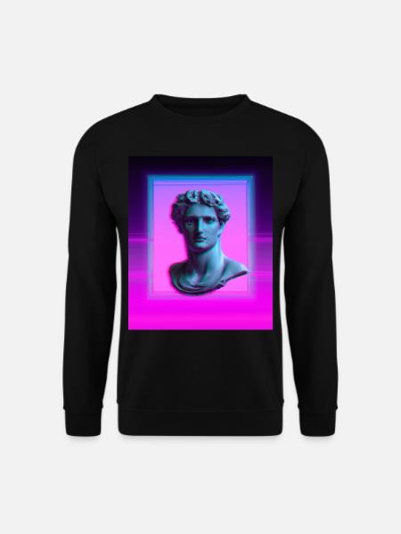 Vaporwave Statue Roman Bust - Unisex Sweatshirt - black