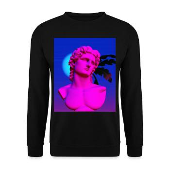 Vaporwave Statue Buste romain - Sweat-shirt Unisexe - noir - Devant - Alina (178cm) & Michal (187cm)