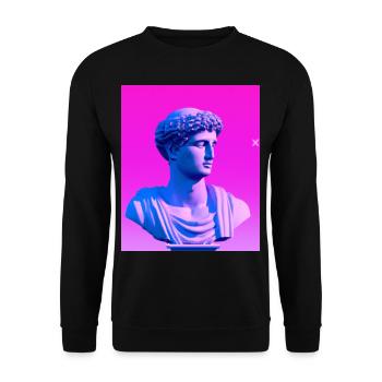 Vaporwave Statue Buste romain - Sweat-shirt Unisexe - noir - Devant - Alina (178cm) & Michal (187cm)