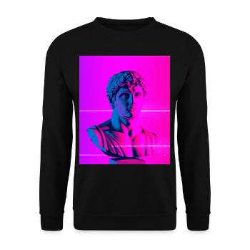 Vaporwave Statue Buste romain - Sweat-shirt Unisexe - noir - Devant - Alina (178cm) & Michal (187cm)
