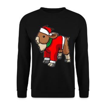 Chèvre avec pull de Noël - Sweat-shirt Unisexe - noir - Devant - Alina (178cm) & Michal (187cm)