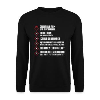 Löschgruppe Feuerwehr FFW Löschgruppen - Unisex Pullover - Schwarz - Vorne - Alina (178cm) & Michal (187cm)