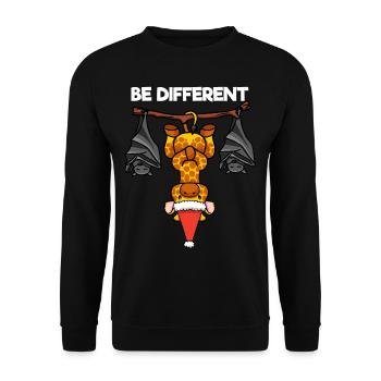 Soyez différent Girafe Bat Père Noël - Sweat-shirt Unisexe - noir - Devant - Alina (178cm) & Michal (187cm)
