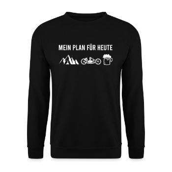 Mein Plan für Heute Hand Bike Liegerad Berge Bier - Unisex Pullover - Schwarz - Vorne - Alina (178cm) & Michal (187cm)