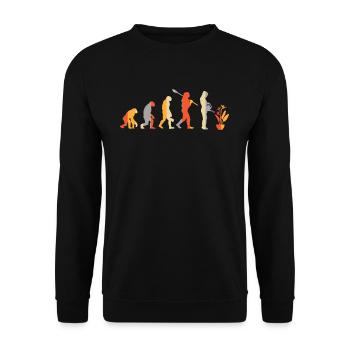 Vintage Strelizie Evolution Pflanze - Unisex Pullover - Schwarz - Vorne - Alina (178cm) & Michal (187cm)