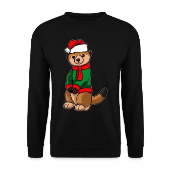 Suricates avec pull de Noël - Sweat-shirt Unisexe - noir - Devant - Alina (178cm) & Michal (187cm)