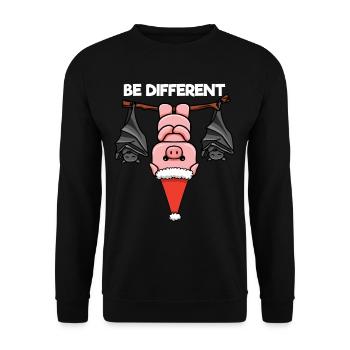 Soyez différent Porc Chauve-souris Père Noël - Sweat-shirt Unisexe - noir - Devant - Alina (178cm) & Michal (187cm)