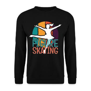 Figure Skating Vintage - Unisex Sweatshirt - black - Front - Alina (178cm) & Michal (187cm)