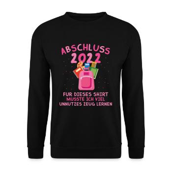 Für Das Shirt Musste Ich Unnützes Zeug Lernen - Unisex Pullover - Schwarz - Vorne - Alina (178cm) & Michal (187cm)