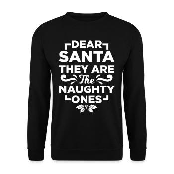 Lieber Weihnachtsmann, Sie Sind Die Unartigen - Unisex Pullover - Schwarz - Vorne - Alina (178cm) & Michal (187cm)