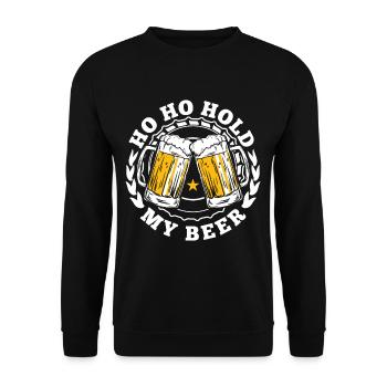 Ho Ho Halte Mein Bier - Unisex Pullover - Schwarz - Vorne - Alina (178cm) & Michal (187cm)