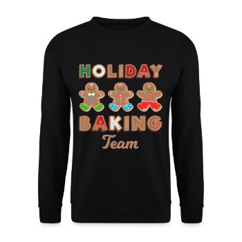 Équipe de pâtisserie des Fêtes Gingerbread Man - Sweat-shirt Unisexe - noir - Devant - Alina (178cm) & Michal (187cm)