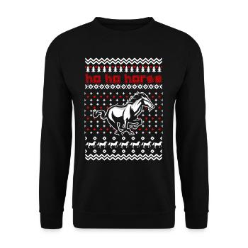 Ho Ho Horse - Unisex Sweatshirt - black - Front - Alina (178cm) & Michal (187cm)