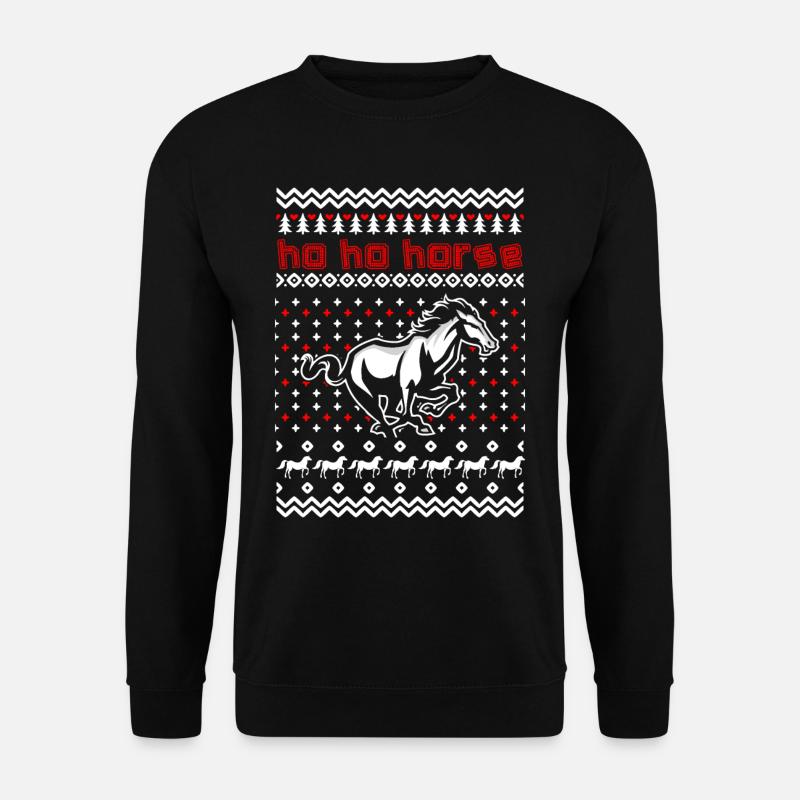 Ho Ho Pferd - Unisex Pullover - Schwarz